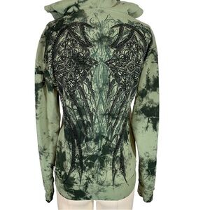 Affliction Vintage Y2k Pull Over Hoodie Sweatshirt Size XS